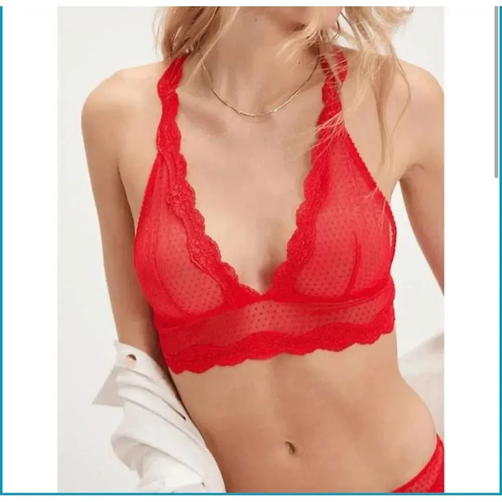 Intimately Free People NWT Midweek Longline Red Bra & Bottoms Set Size M